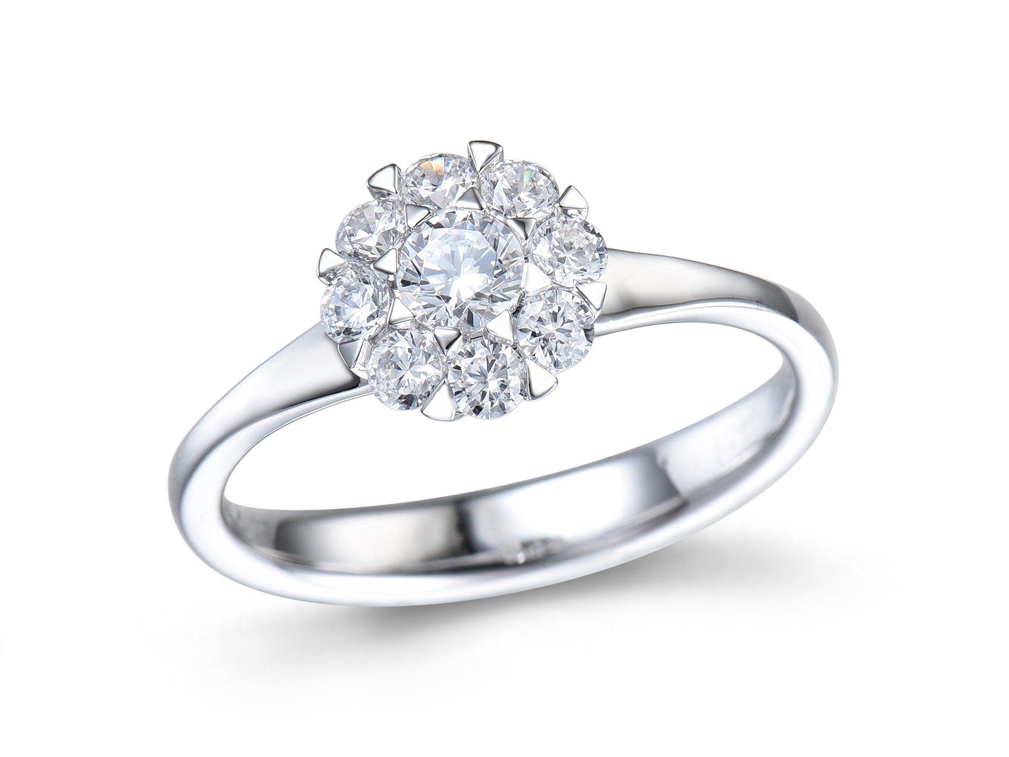 Haakonsen rosett ring i hvitt gull med diamanter 0.58 ct. produktbilde