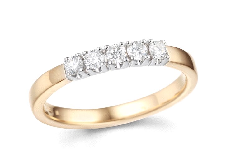 Haakonsen alliansering i gull og hvitt gull med diamanter 0.27 ct.