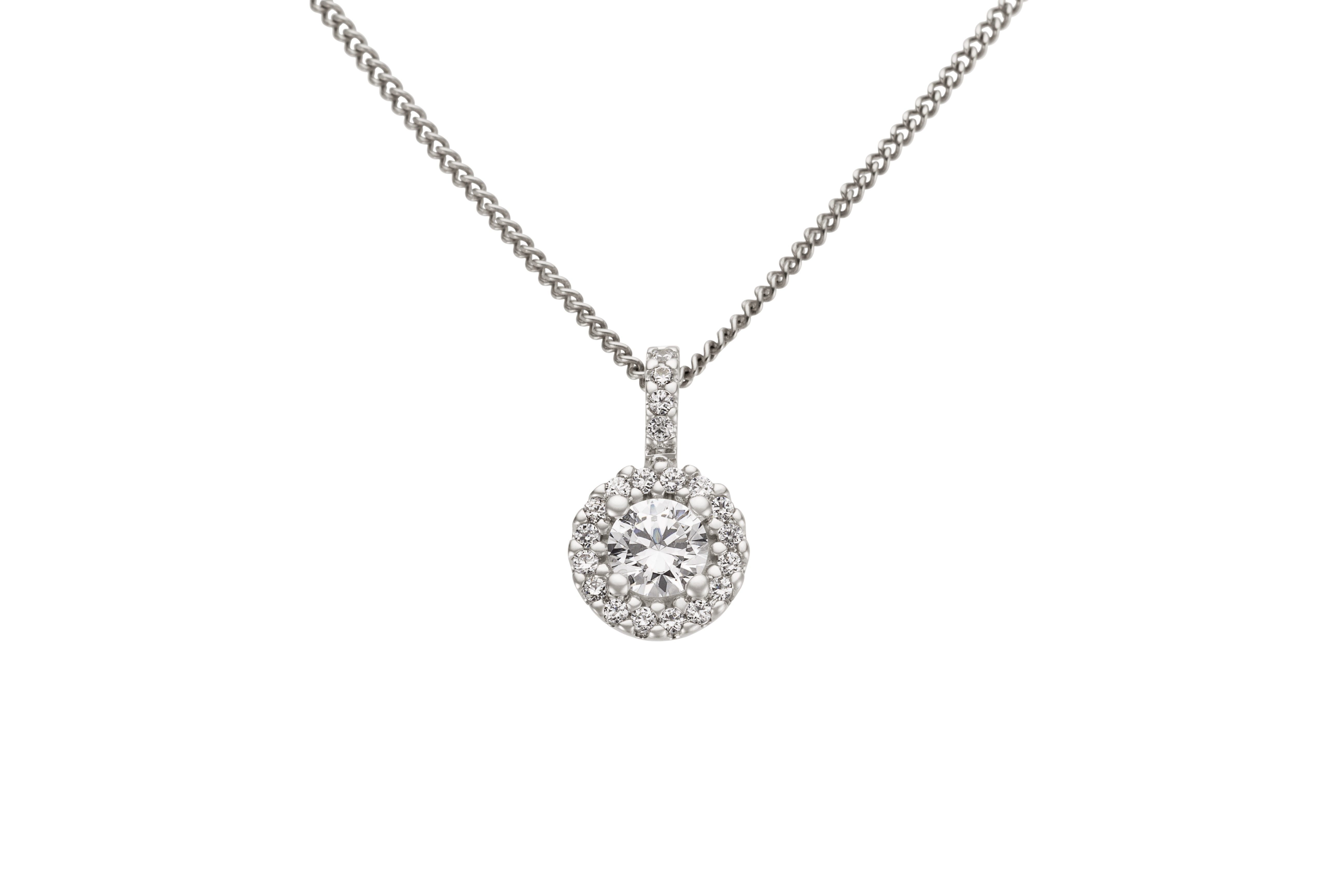 Haakonsen diamantanheng i hvitt gull 0.24 ct.