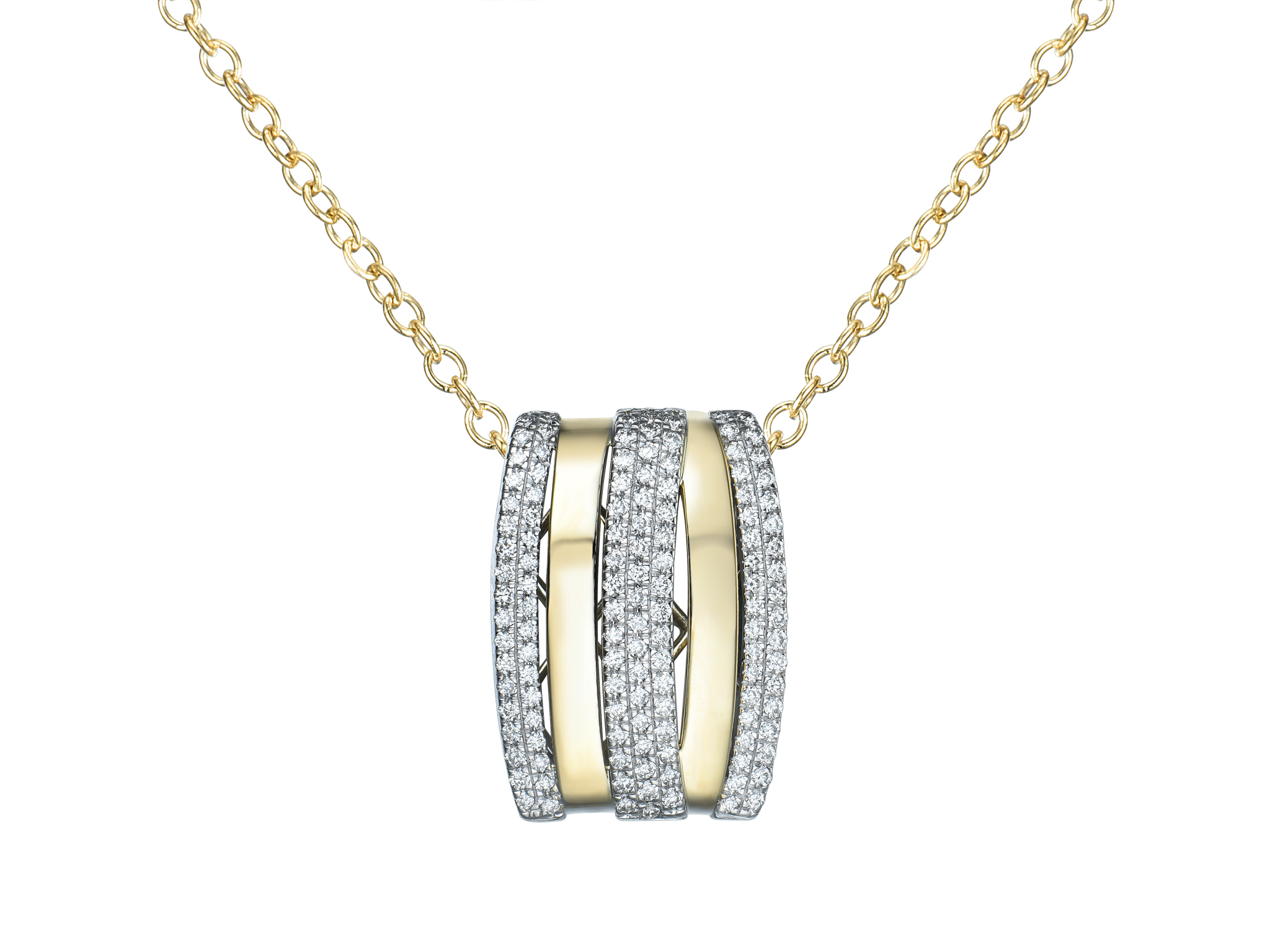 Haakonsen anheng i gull og hvitt gull med diamanter 0.45 ct.