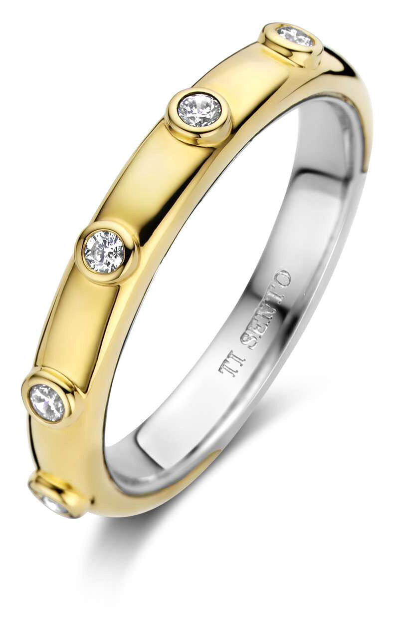 Ti Sento ring i forgylt sølv.