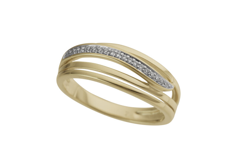 Haakonsen ring i gull med diamanter.