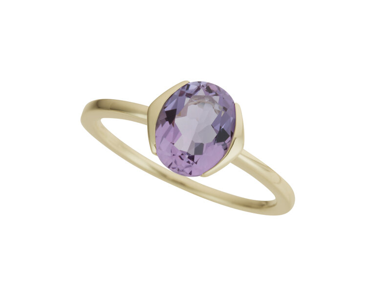 Haakonsen ring i gull med ametyst.