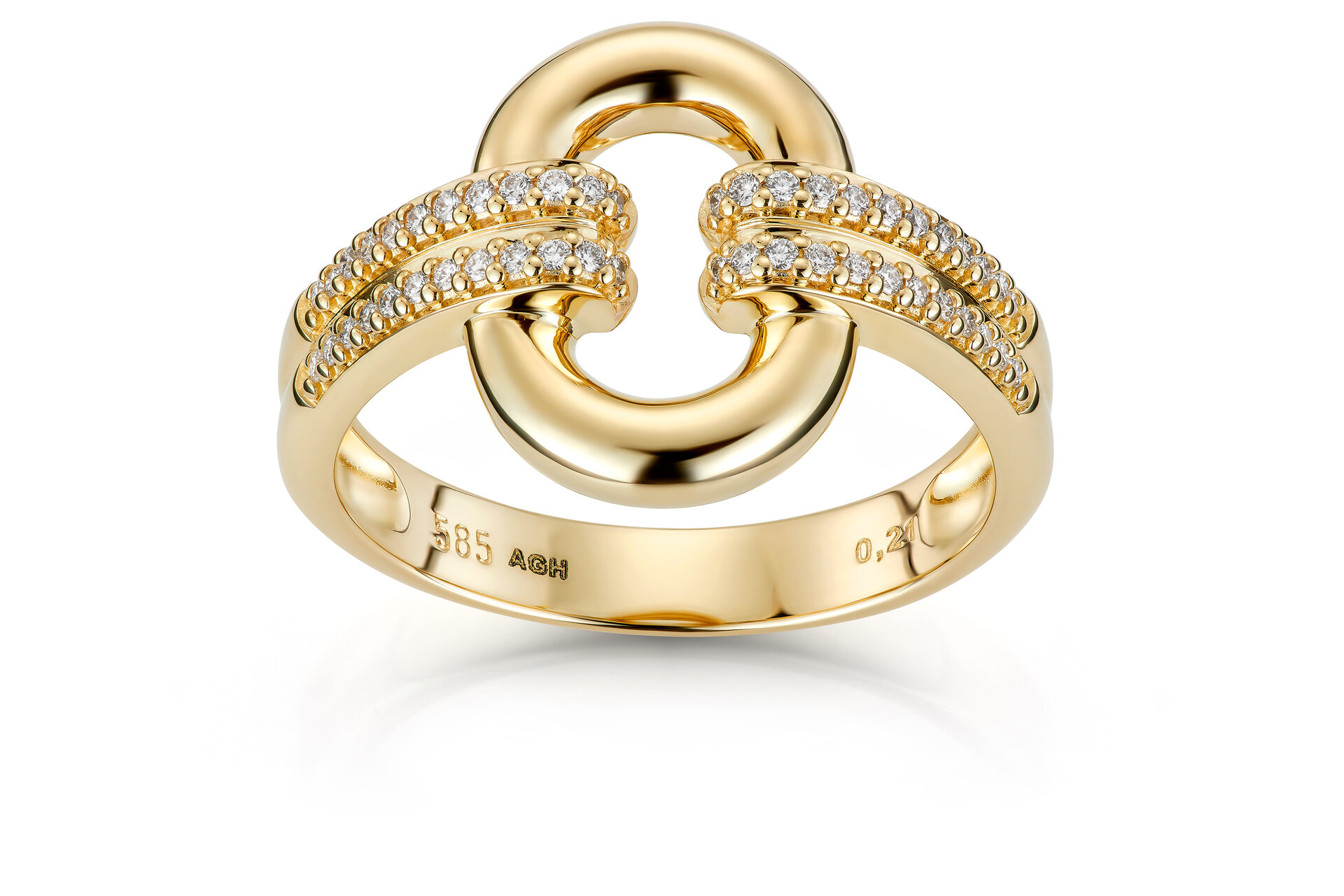 Haakonsen ring i gull med diamanter 0.21 ct.