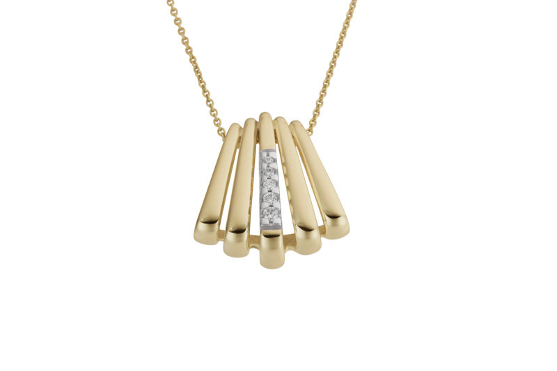 Haakonsen anheng i gull med diamanter.