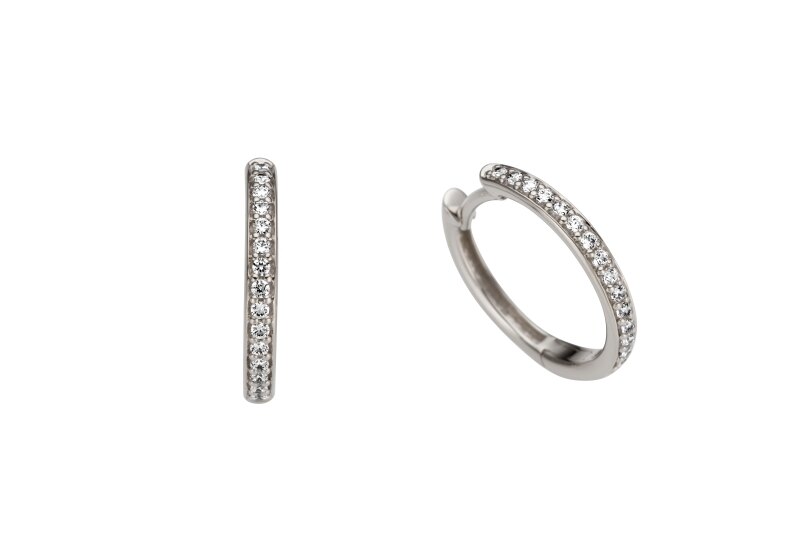 Haakonsen øreringer i hvitt gull med diamanter 0.24 ct.