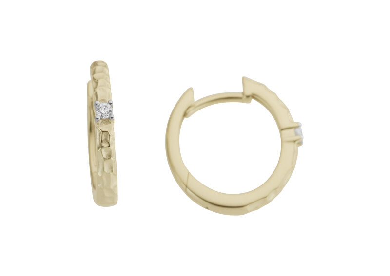 Haakonsen øreringer i gull med diamanter.