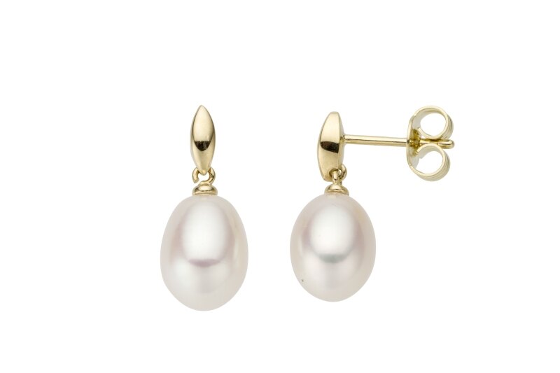 Haakonsen ørepynt i gull med perle.