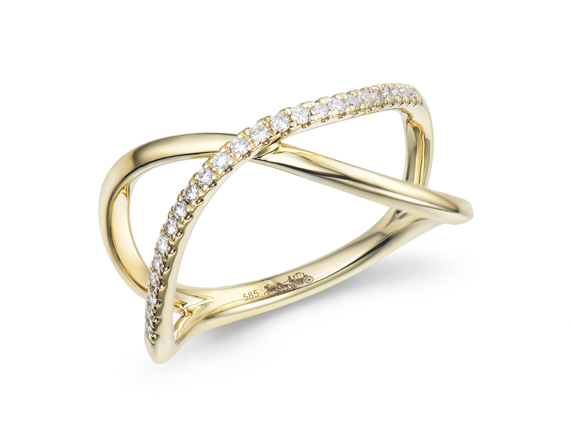 Haakonsen ring i gull med diamanter 0.13 ct.