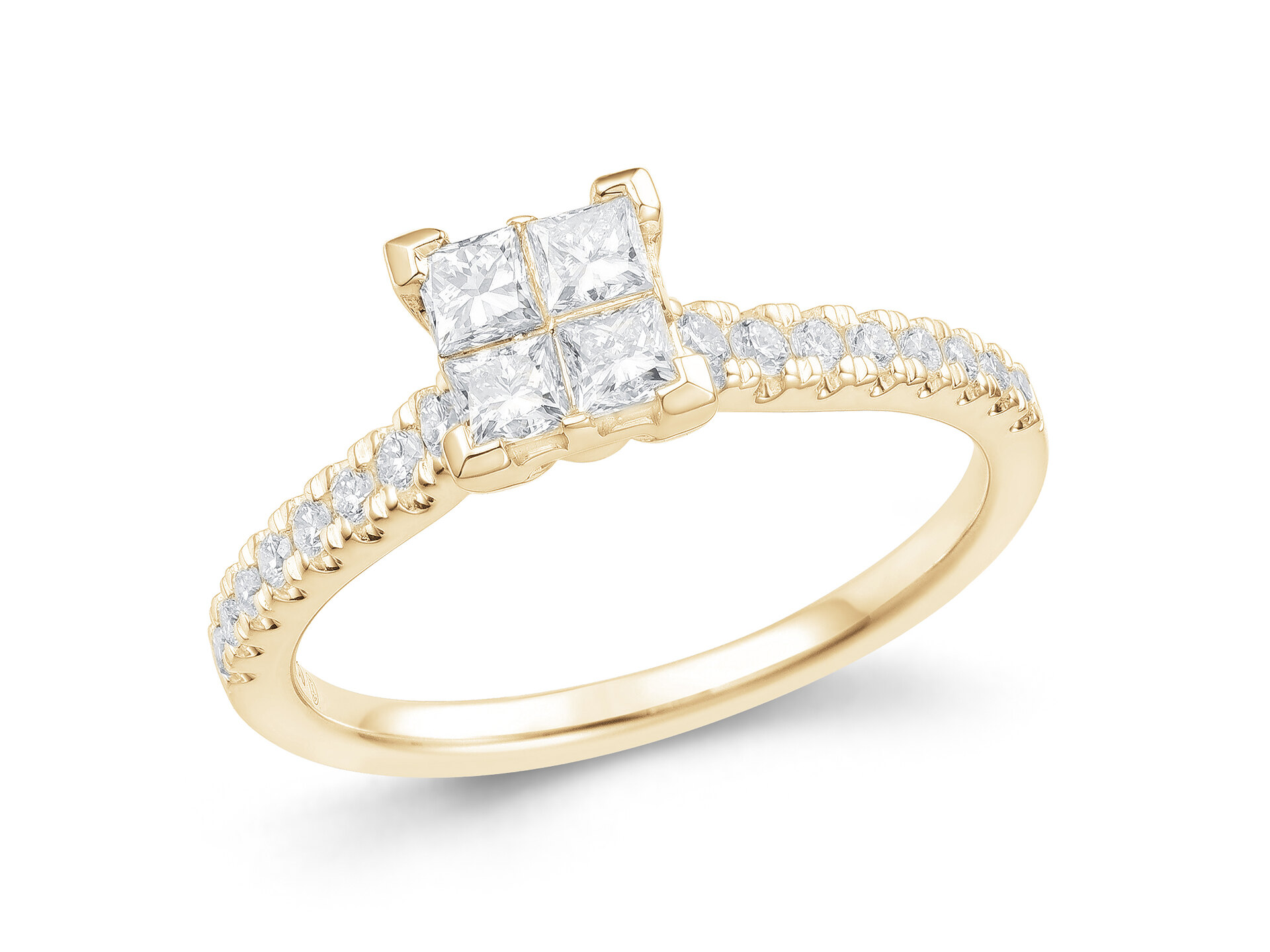 Haakonsen ring i gull og hvitt gull med diamanter 0.66 ct.