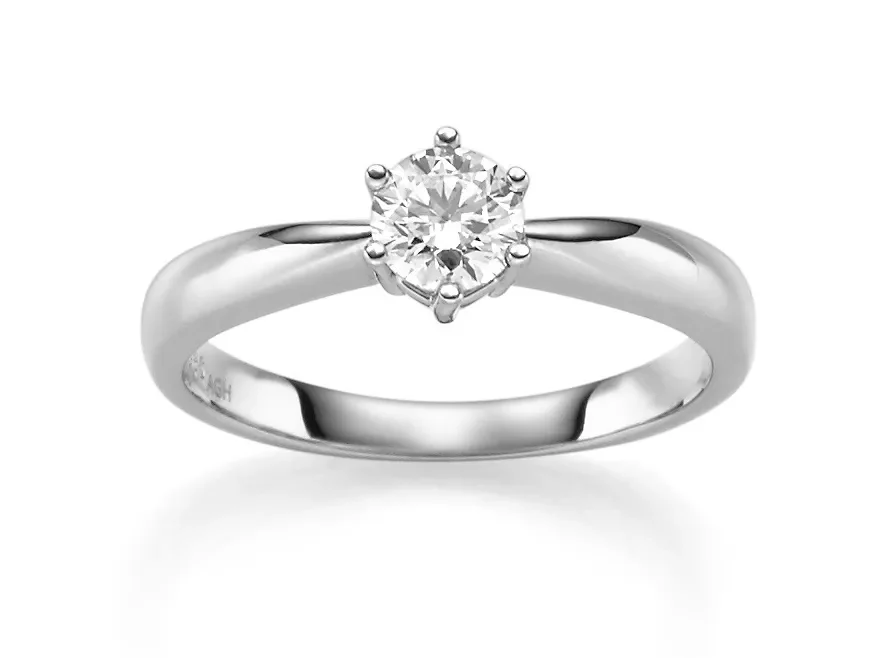 Haakonsen Ina enstens ring i hvittgull 1.00 ct.