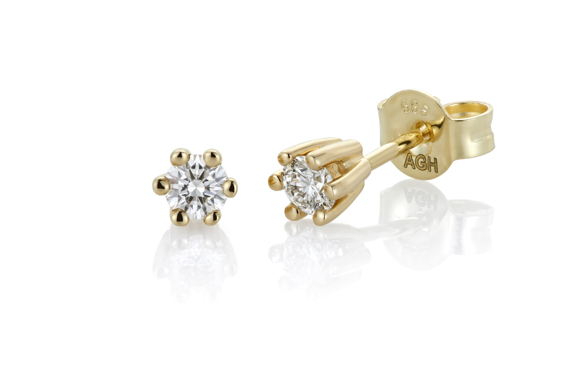 Haakonsen Ina diamant ørepynt i gull 0.20 ct.