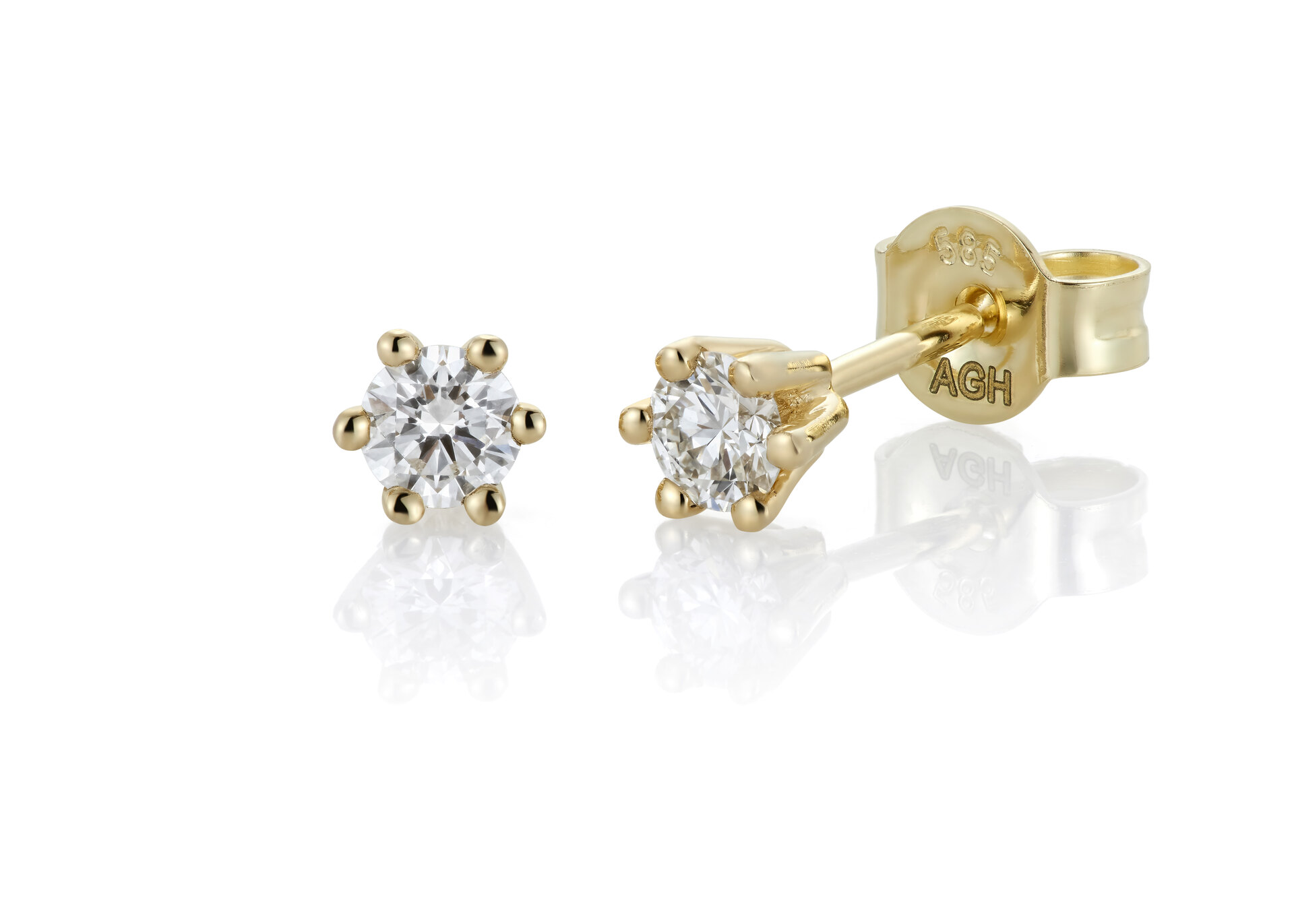 Haakonsen Ina diamant ørepynt i gull totalt 0.32 ct.