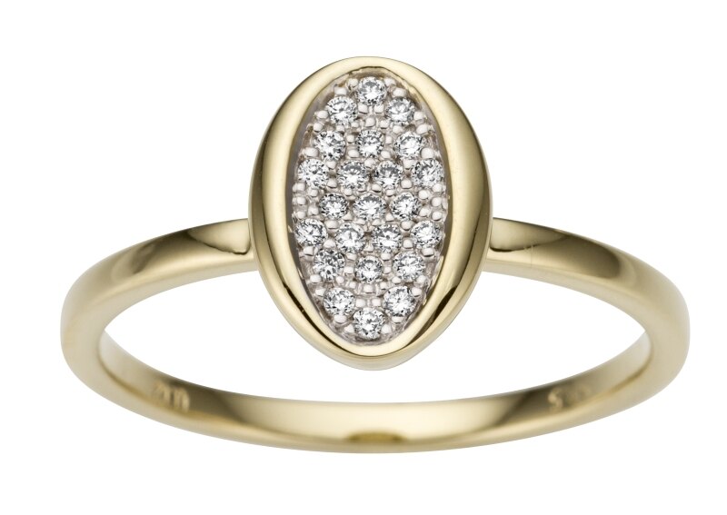 Haakonsen ring i gull med diamanter.