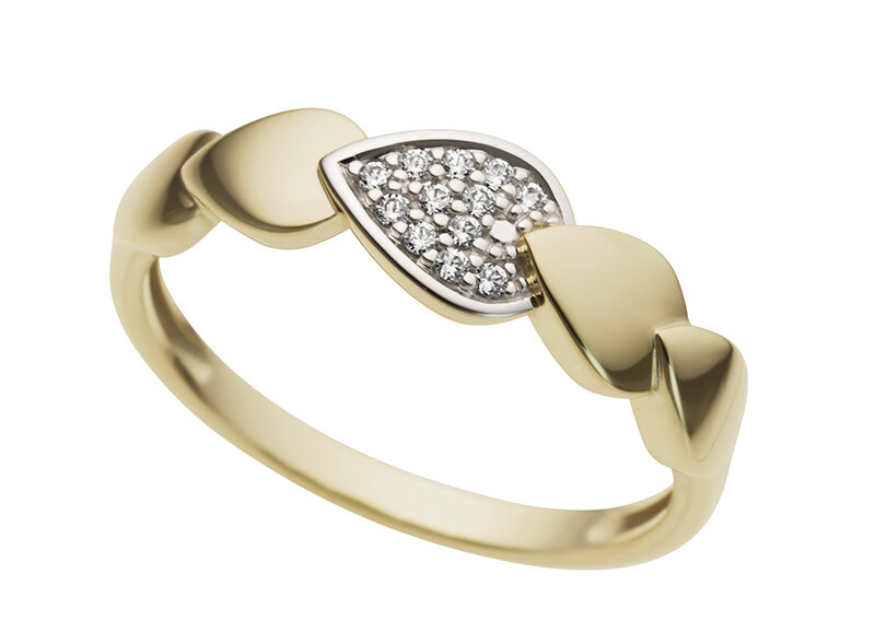 Haakonsen ring i gull med diamanter.