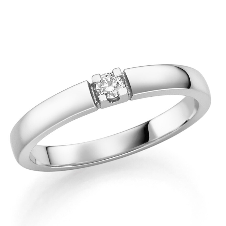 Haakonsen alliansering i hvitt gull med diamant 0.08 ct. produktbilde