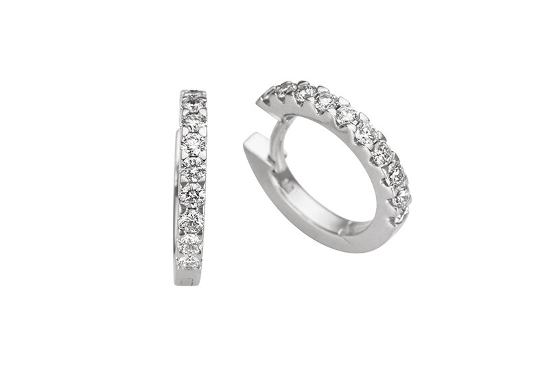 Haakonsen øreringer i hvitt gull med diamanter 0.50 ct.
