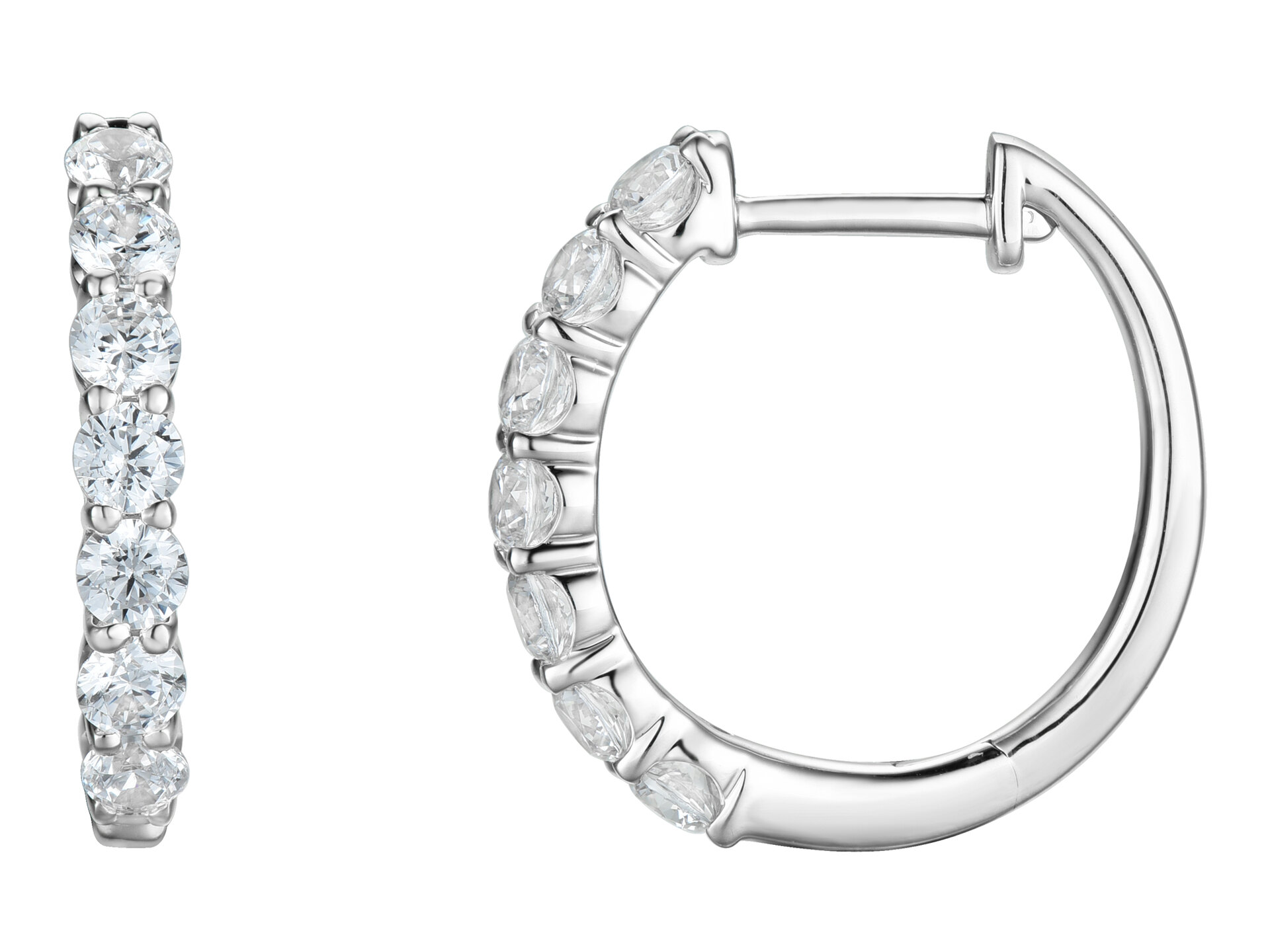 Haakonsen øreringer i hvitt gull med diamanter 0.96 ct.
