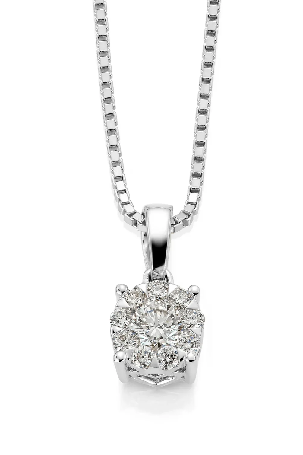 Haakonsen anheng i hvitt gull med diamanter 0.25 ct.