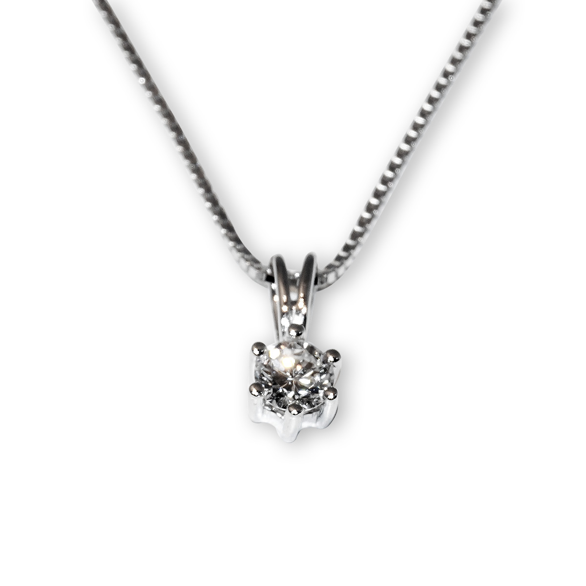 Haakonsen Ina anheng hvitt gull 0.35 ct.