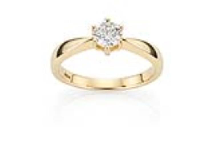 Haakonsen Ina enstens ring i gull 1. 00 ct.